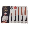 Set 5 coltelli professionali manico antiscivolo finitura elegante chef sfiletta