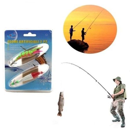 2x Esche artificiali da pesca spinning esca artificiale trota spigola mare sport