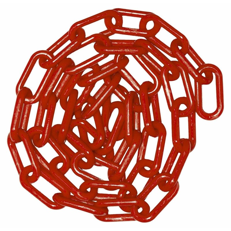 Iron 67pezzi Catena in plastica ROSSA recinzioni segnaletica 6mm 3 ...