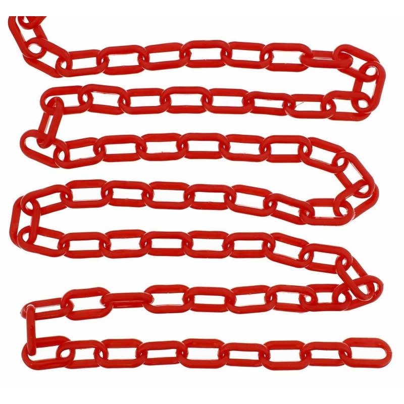 Iron 67pezzi Catena in plastica ROSSA recinzioni segnaletica 6mm 3 ...