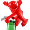 Apribottiglie cavatappi e tappo ermetico di chiusura vino birra sexy omino felice party festa- Colore ROSSO