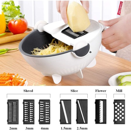 Ciotola scola lava taglia affetta trita cestello verdure patate multifunzione