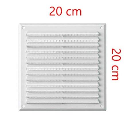 Griglia d'aria ventilazione 20x20Cm applicazione a parete soffitto aerazione ABS