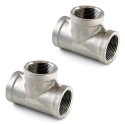 2x Raccordo a T 1/2" raccordi acqua tubo idraulica impianti tubazione acciaio