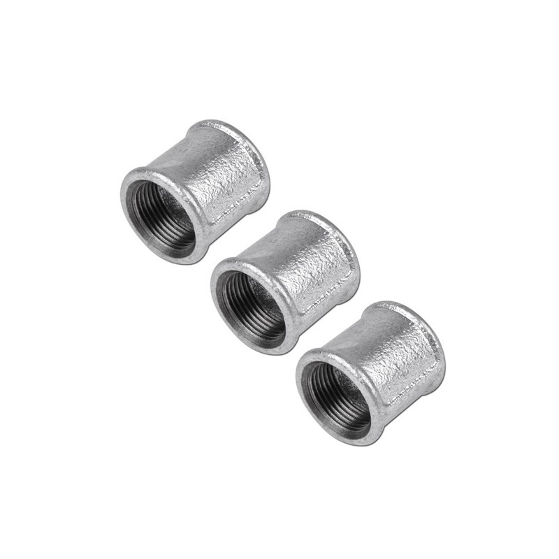 3x Raccordo manicotto 1/2" raccordi acqua acciaio idraulica impianti tubazione