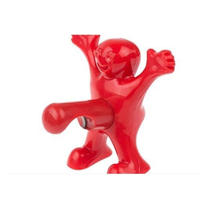 Apribottiglie cavatappi e tappo ermetico di chiusura vino birra sexy omino felice party festa- Colore ROSSO