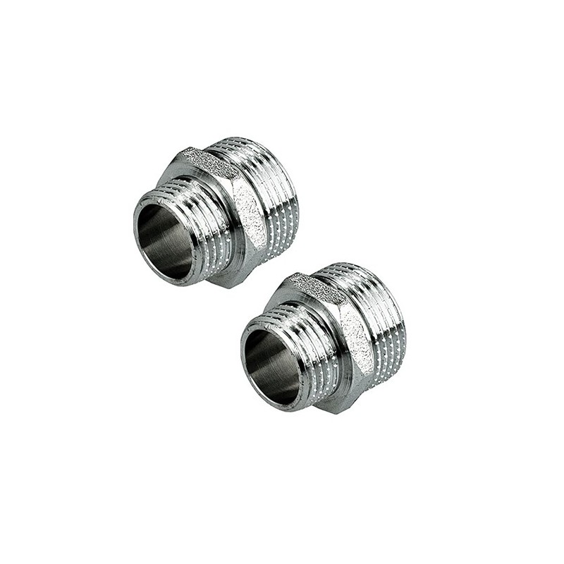 2x Raccordi maschio 3/4" x1/2" raccordo acqua acciaio idraulica impianti tubazione