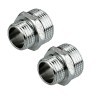 Iron 2x Raccordi maschio 3/4" x1/2" raccordo acqua acciaio idraulic...