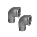 2x Gomito maschio femmina 3/4" raccordo acciaio idraulica impianti tubazione