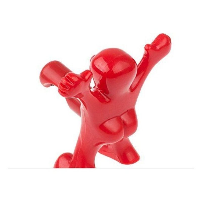 Apribottiglie cavatappi e tappo ermetico di chiusura vino birra sexy omino felice party festa- Colore ROSSO