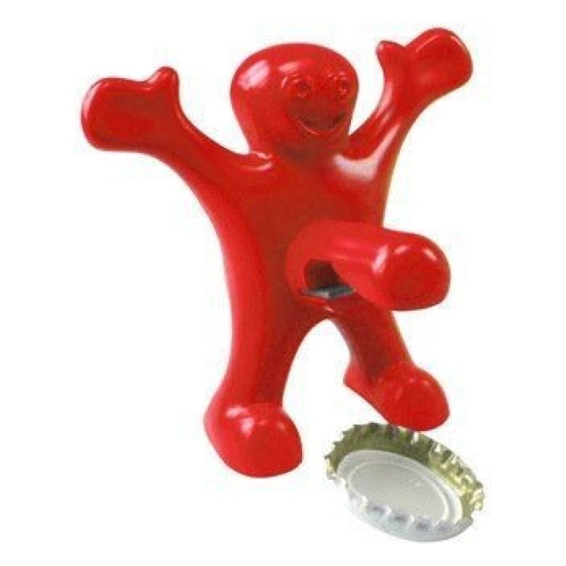 Apribottiglie cavatappi e tappo ermetico di chiusura vino birra sexy omino felice party festa- Colore ROSSO