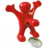 Apribottiglie cavatappi e tappo ermetico di chiusura vino birra sexy omino felice party festa- Colore ROSSO