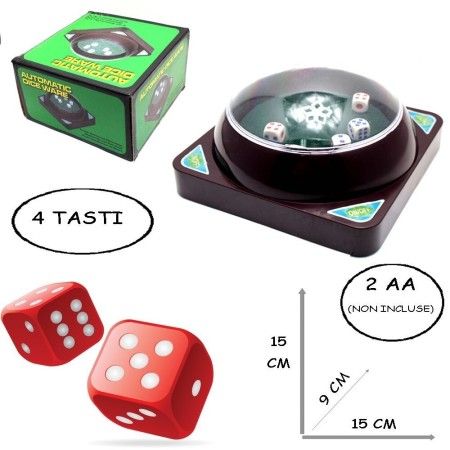 Set tira dadi da gioco automatico con 4 tasti dadi 6 facce in plastica casino