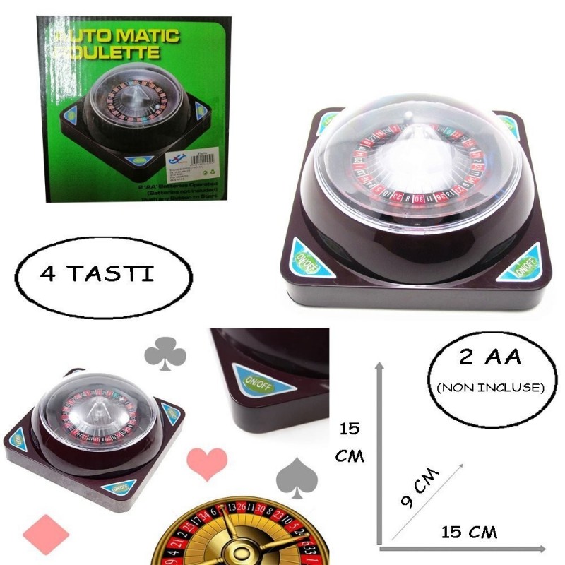 - Senza marca/Generico - Set mini roulette da gioco automatico 4 ta...