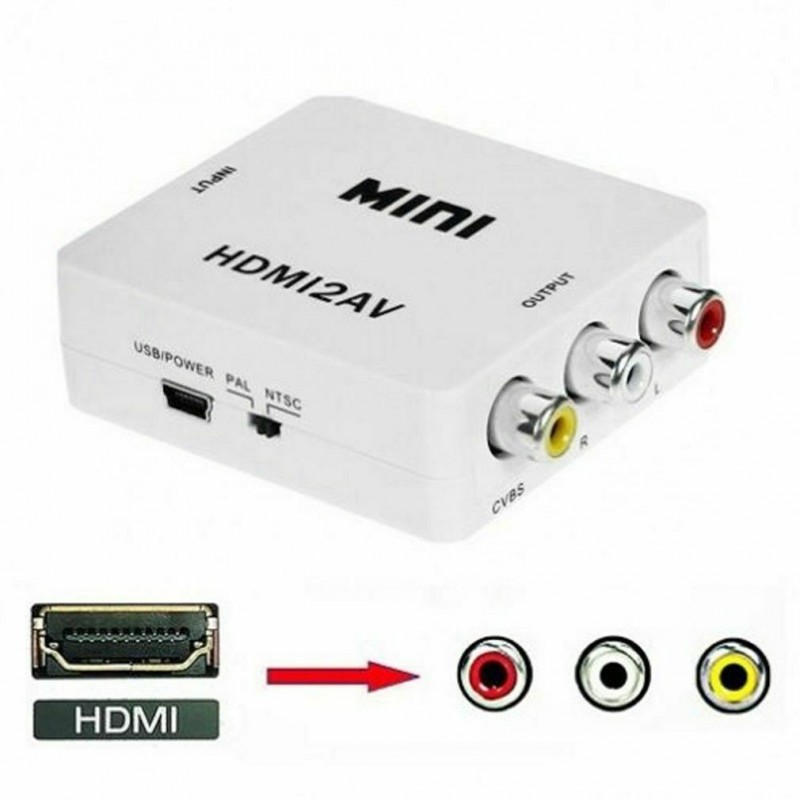 Convertitore converter adattatore audio video da AV composite CVBS RCA a HDMI