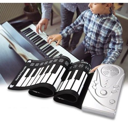 Tastiera musicale elettronica pieghevole in silicone flessibile 49 tasti musica