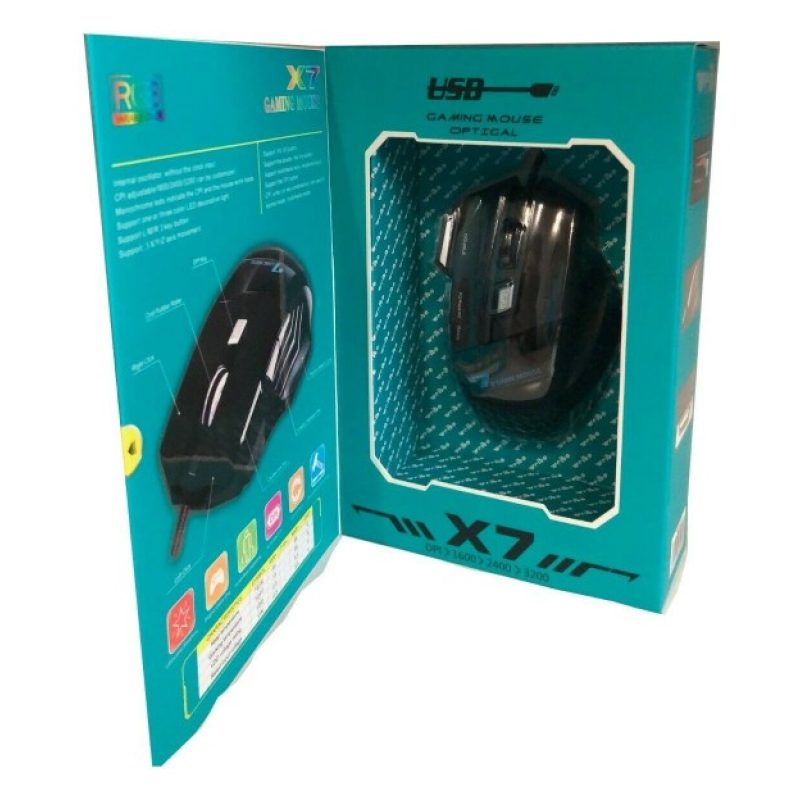 Tagoow Mouse Gaming X7 cablato da gioco 3600 DPI illuminato Led RGB...