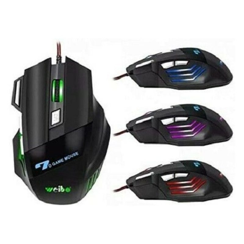 Tagoow Mouse Gaming X7 cablato da gioco 3600 DPI illuminato Led RGB...