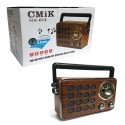Cassa portatile Bluetooth design vintage in legno speaker bt AUX USB 20x13x7 Cm