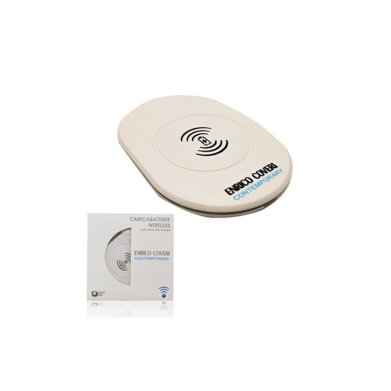 Caricatore Wireless carica batteria smartphone Enrico Coveri 5V bianco induzione