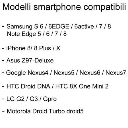 Caricatore Wireless carica batteria smartphone Enrico Coveri 5V bianco induzione