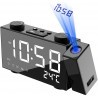 Tagoow Radio sveglia con proiettore luce Led blu rotazione proietto...