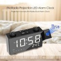Radio sveglia con proiettore luce Led blu rotazione proiettore 180 gradi USB