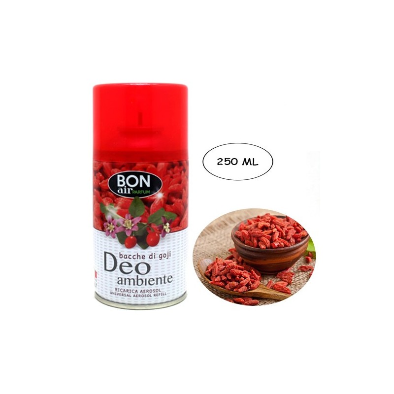 3x Deodorante ambiente 250ml ricarica erogatore automatico aroma Bacche di goji