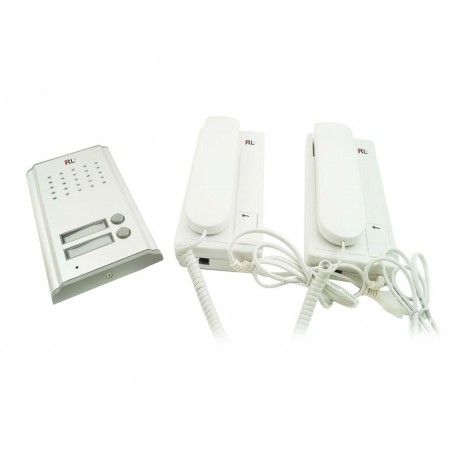 Kit citofono elettrico da esterno bifamiliare 2 citofoni tasto apertura cancello