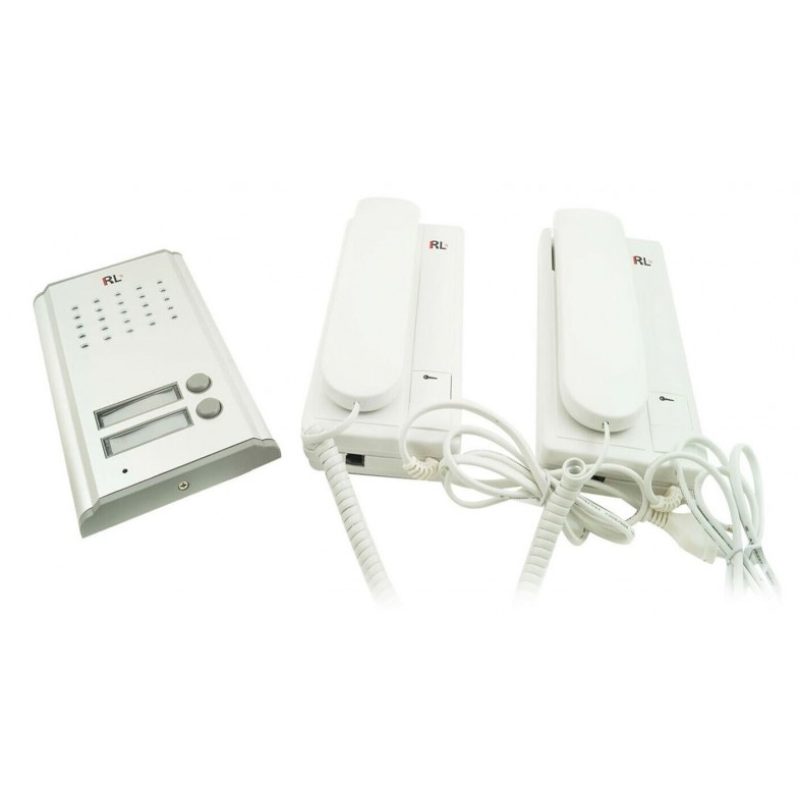DOBO Kit citofono elettrico da esterno bifamiliare 2 citofoni tasto...