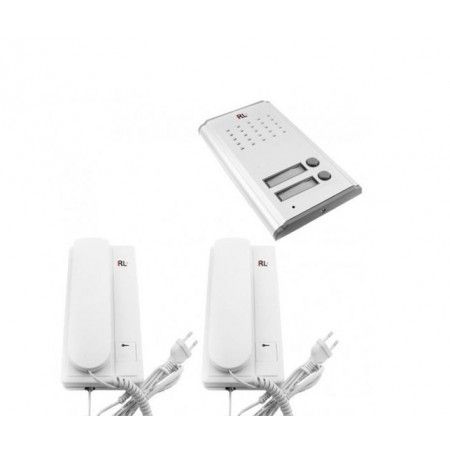 Kit citofono elettrico da esterno bifamiliare 2 citofoni tasto apertura cancello