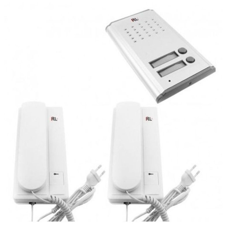 DOBO Kit citofono elettrico da esterno bifamiliare 2 citofoni tasto...