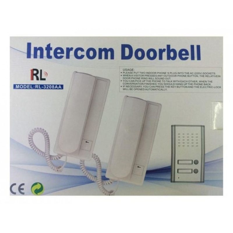 DOBO Kit citofono elettrico da esterno bifamiliare 2 citofoni tasto...