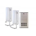 Kit citofono elettrico da esterno bifamiliare 2 citofoni tasto apertura cancello