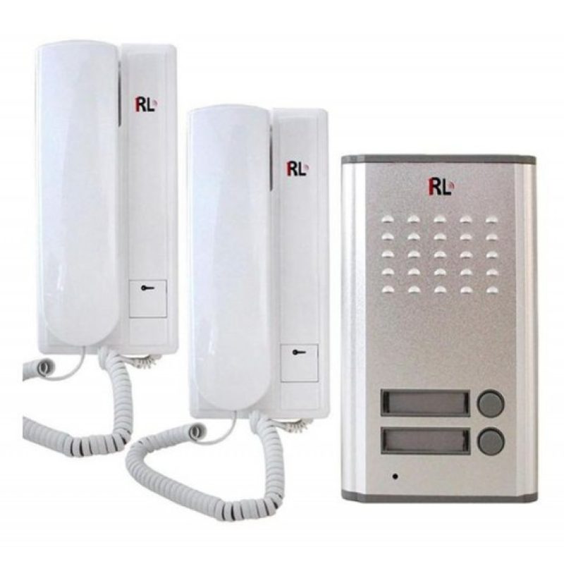 DOBO Kit citofono elettrico da esterno bifamiliare 2 citofoni tasto...
