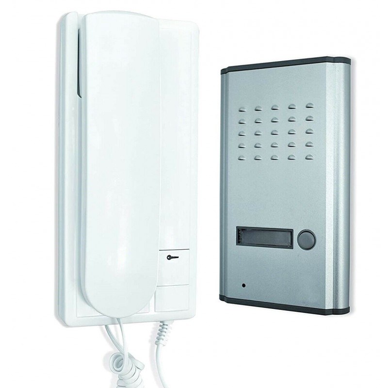 Kit citofono elettrico esterno e interno monofamiliare tasto apertura cancello