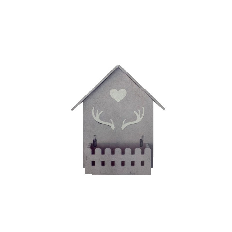 Oggetto decorativo per parete fissaggio a muro forma di casetta 34x24x9 Cm casa