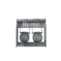 Porta vaso fiori supporto 2 vasi scaffale arredamento giardino 21.5x23.5x8 Cm