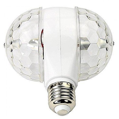 Lampada  Mini Proiettore RGB doppia rotazione LED E27 effetto disco per feste discoteca con adattatore per presa corrente