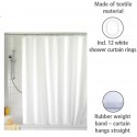 Tenda Doccia Anti Muffa Impermeabile Con 12 Anelli Bagno Bianca 120 x 200cm