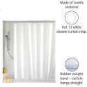 Tenda Doccia Anti Muffa Impermeabile Con 12 Anelli Bagno Bianca 180 x 200cm
