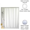 Iron Tenda Doccia Anti Muffa Impermeabile Con 12 Anelli Bagno Bianc...