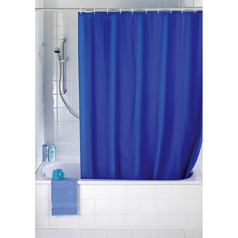 Tenda Doccia Anti Muffa Impermeabile Con 12 Anelli Bagno Blu 120 x 200cm