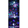 Lampada  Mini Proiettore RGB doppia rotazione LED E27 effetto disco per feste discoteca con adattatore per presa corrente