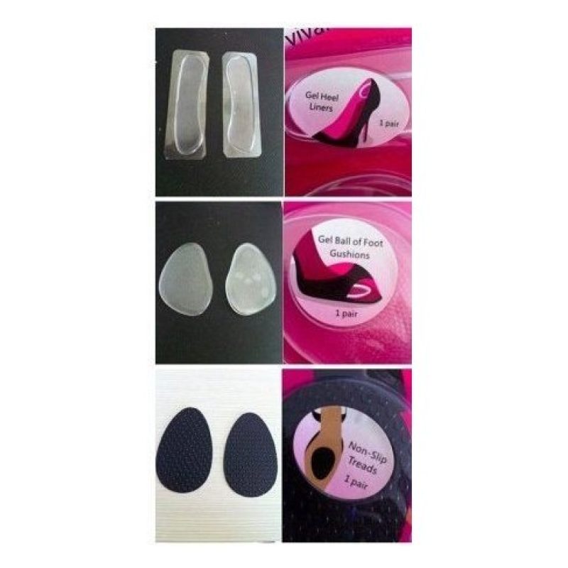 Kit coppie solette antiscivolo cuscinetti in gel per zeppe e tacchi alti anti dolore 