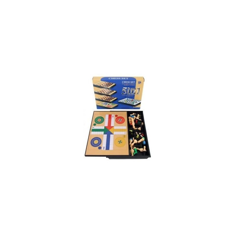 Generico Scacchiera 5 in 1 pieghevole gioco scacchi chess set dama ...
