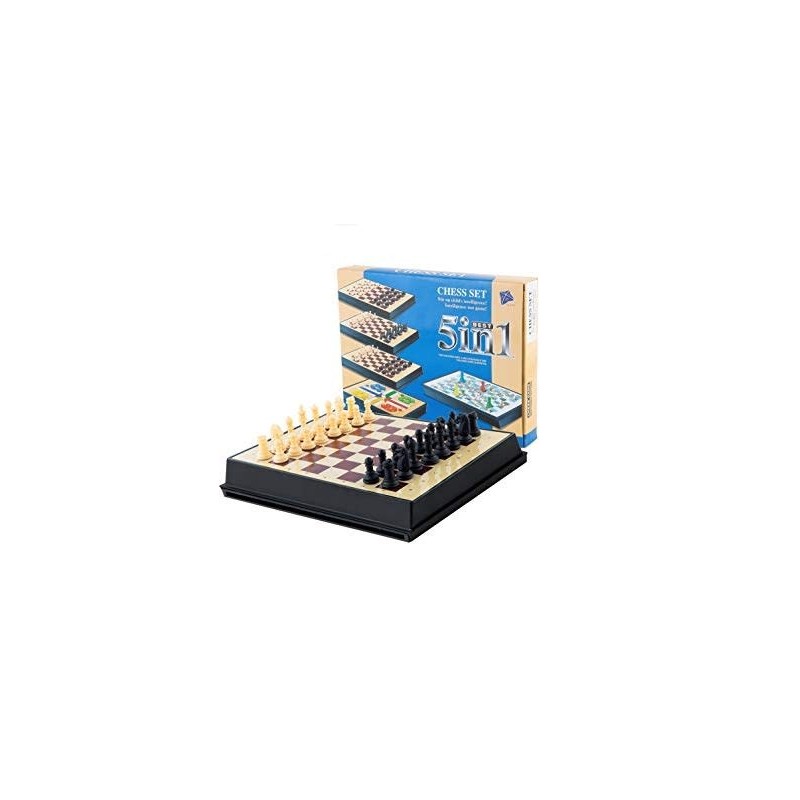 Generico Scacchiera 5 in 1 pieghevole gioco scacchi chess set dama ...
