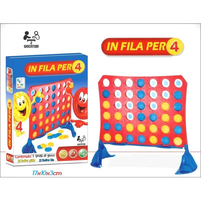 Gioco di società in fila per 4 forza 2 giocatori impila le pedine in fila 5+