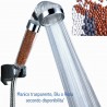 Soffione doccia vasca relax pietre naturali filtranti risparmio acqua massaggio