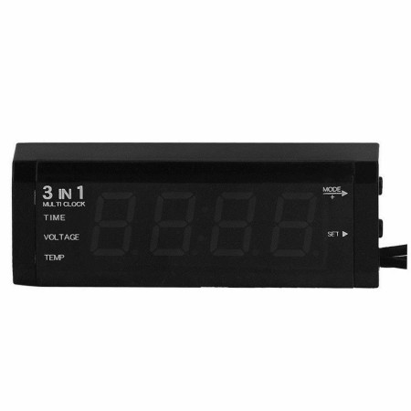 Voltometro Termometro Orologio 3 in 1 digitale LED rosso 0-33V per interni 12V